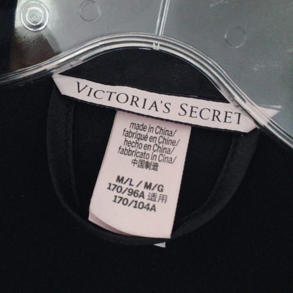 Victoria’s Secret Ruffle Black Silk Robe - Picture 3 of 3